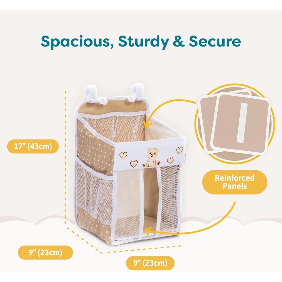 image 1 of Baby Nappy Caddy Organiser | Hanging Nursery Storage with Multiple Pockets
