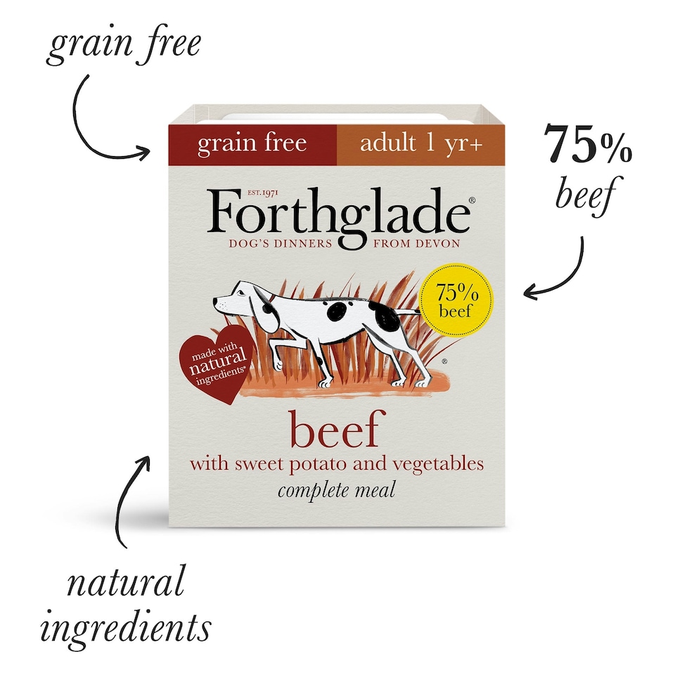 image 1 of Beef & Sweet Potato Wet Dog Food (18x395g)