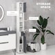 image 3 of kleankin 180cm Tall Bathroom Cabinet, Slim Bathroom Storage Cabinet with 4 Open Shelves, 2 Door Cupboards and Adjustable Shelves, White and Grey