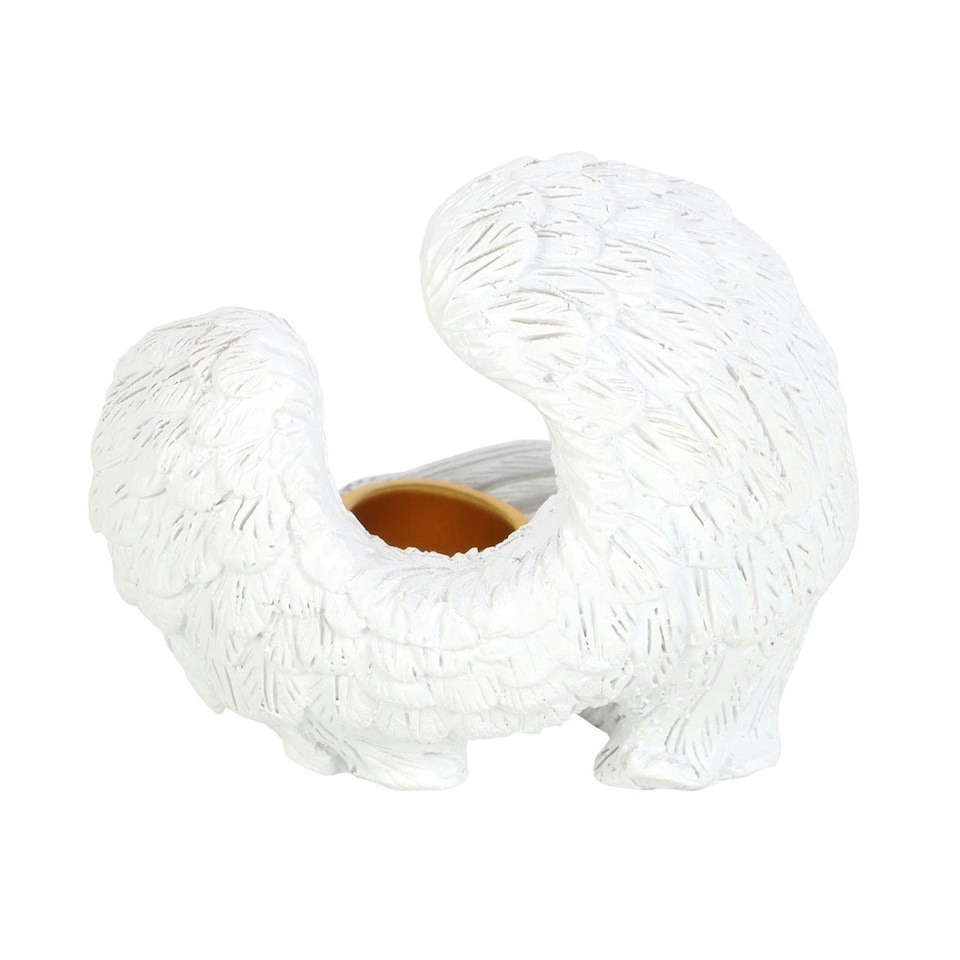 image 1 of Something Different Resin Angel Wings Incense Cone Holder - White - One Size