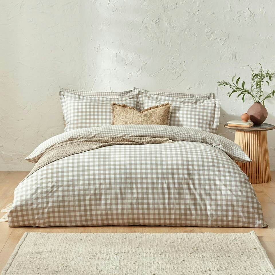 image 1 of Yard Barton Gingham Check Super King Duvet Cover Set
