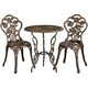 image 1 of Yaheetech 3 Piece Patio Bistro Table Set with Umbrella Hole-Bronze | Bronze | Bronze | 1