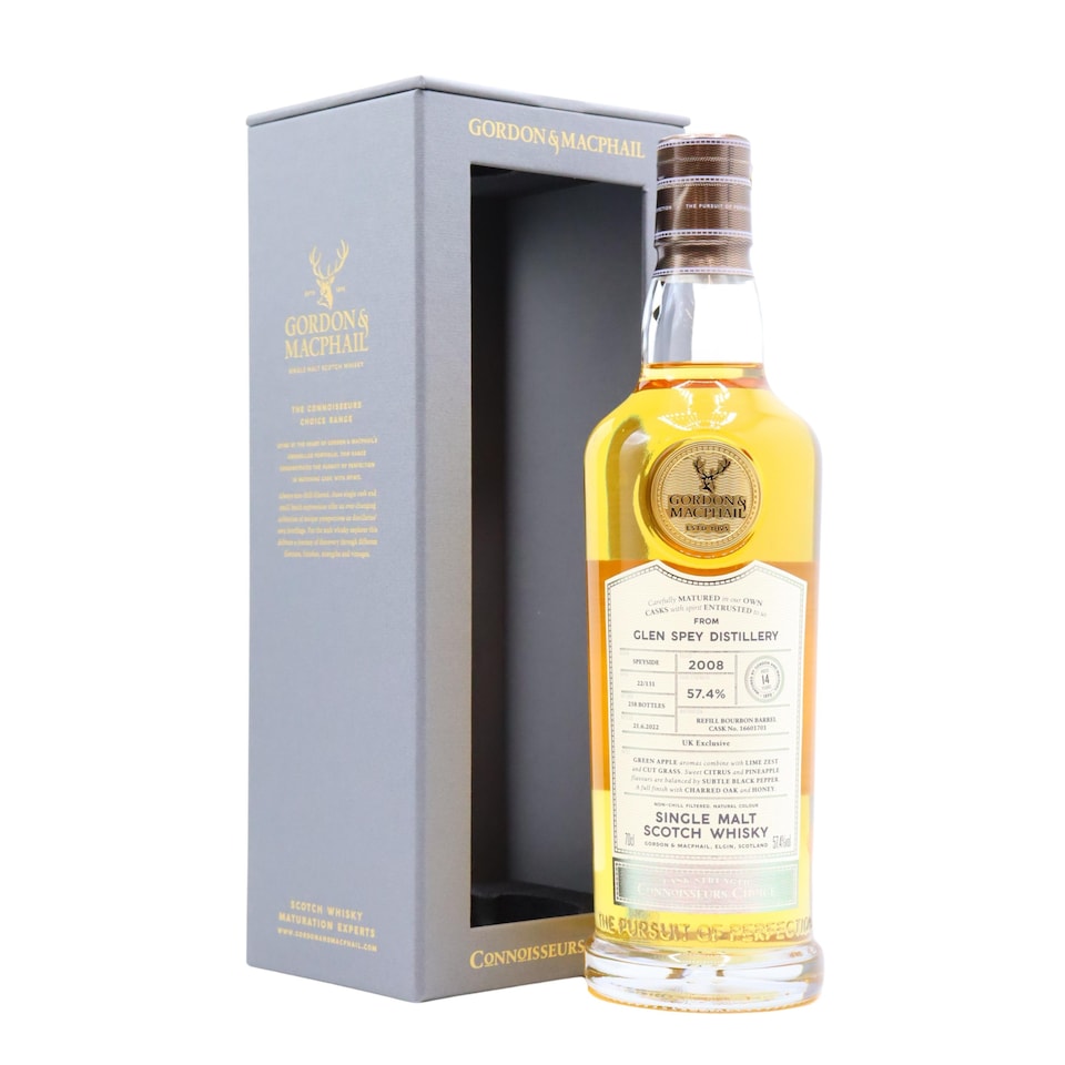 image 1 of Glen Spey - Connoisseurs Choice Single Cask No. 16601701 2008 15 year old Whisky | Multi | Green apples, limes zest, mown grass, Sweet citrus, pineapple, black pepper, Charred oak, honey | 1
