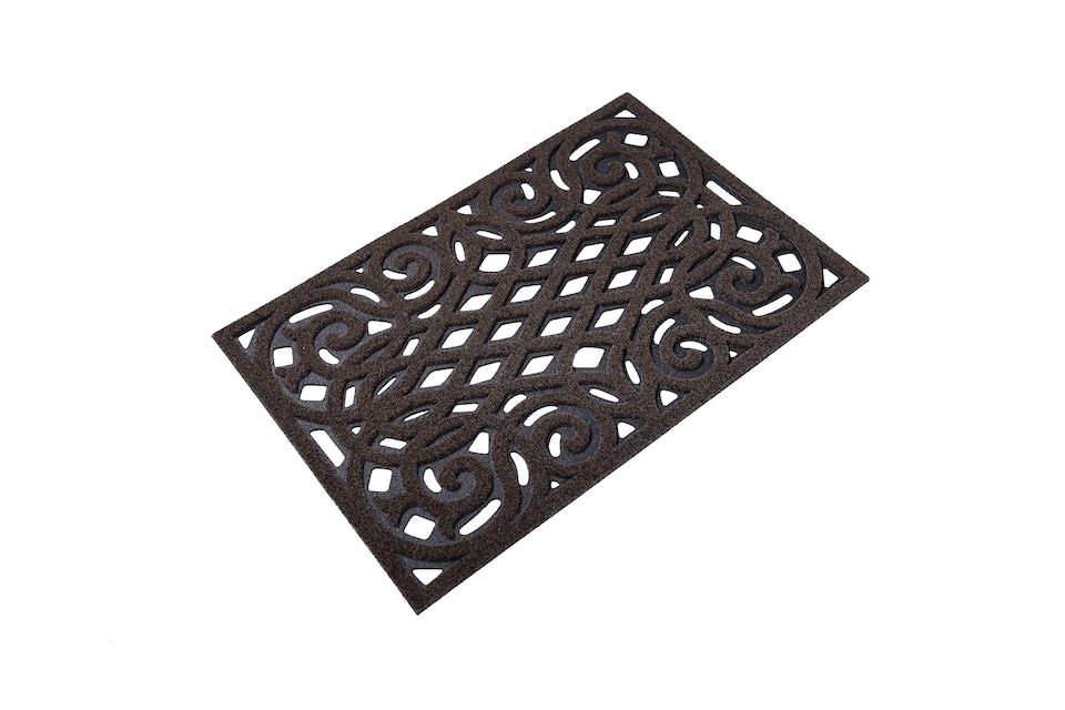image 1 of Nicoman Victorian Style Rubber Outdoor Door Mat Brown 60 x 40cm | Brown | 61 x 41cm