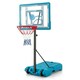 image 1 of COSTWAY Basketball Hoop Backboard Adjustable Basketball Goal System Blue | Standard