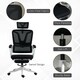 image 6 of Vinsetto Mesh Office Chair for Home with Lumbar Support, Arm, Footrest, Headrest