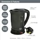 image 3 of Quest 0.5L Travel Kettle With Dual Voltage & 2 Cups - Black