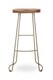 image 4 of Interiors by Premier Luxe Bar Stool With Acacia Wood Seat, Wooden Kitchen Stool, Counter Seat With Iron Footrest, Silver Stool | Cream