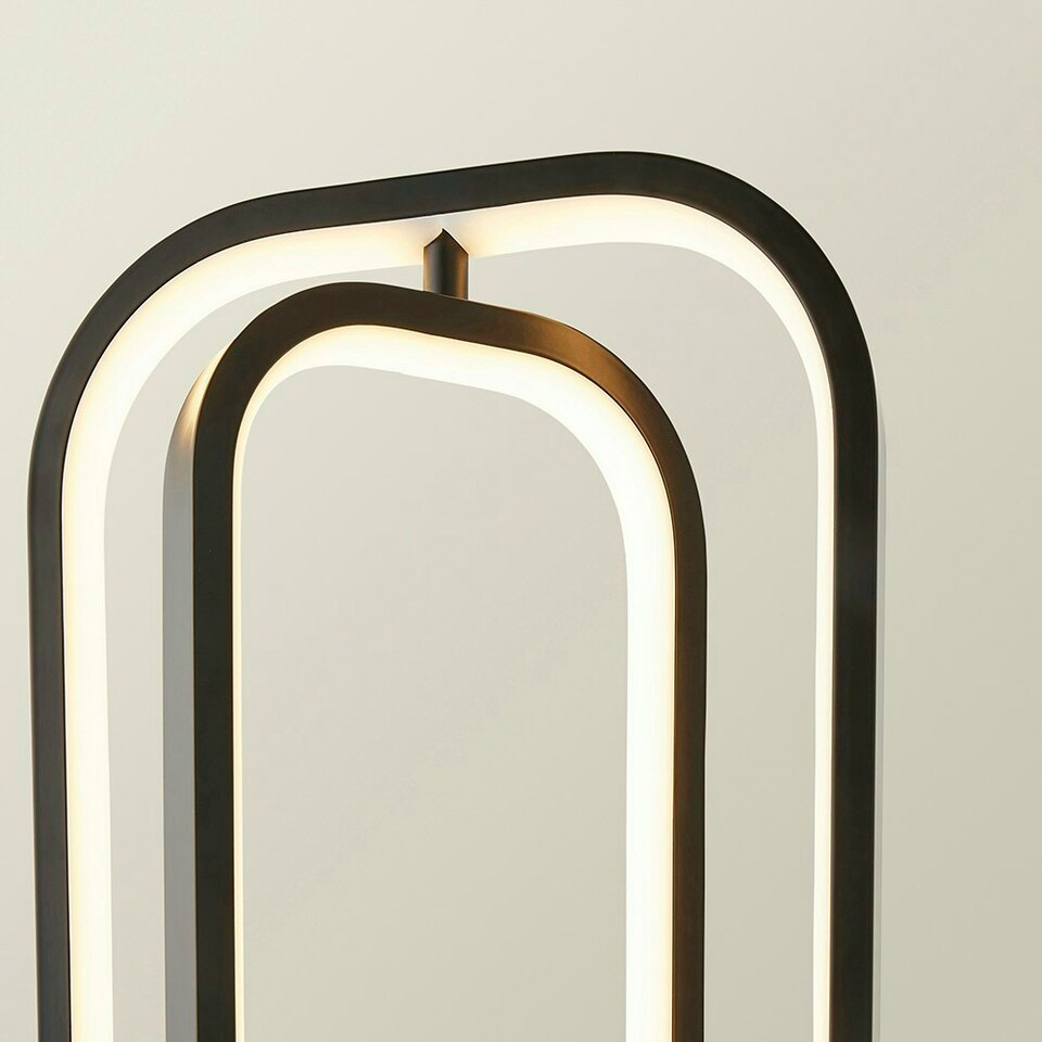 image 1 of ValueLights Infinity Black Adjustable Revolving Integrated LED Table Lamp Black