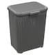 image 3 of 45L Violetta Laundry Basket Hamper w/ Handles & Lid | Grey | 1