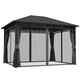 image 1 of Outsunny 3 x 4m Hardtop Gazebo with Galvanised Steel Roof and Sides