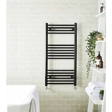 800mm (H) x 500mm (W) - Vertical Black -22mm - Bathroom Towel Rail - (Clifton Rail) -(0.8m x 0.5m)