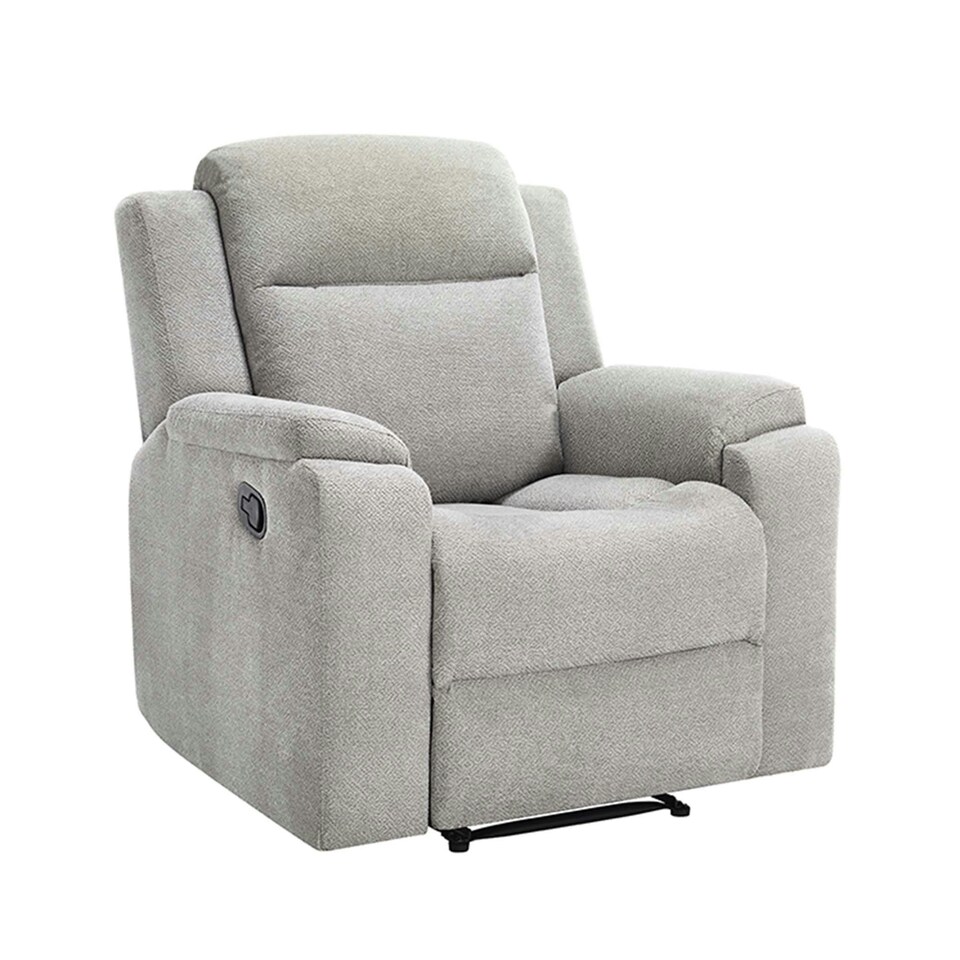 image 1 of Orka Manual Recliner Chenille Fabric Chair Grey