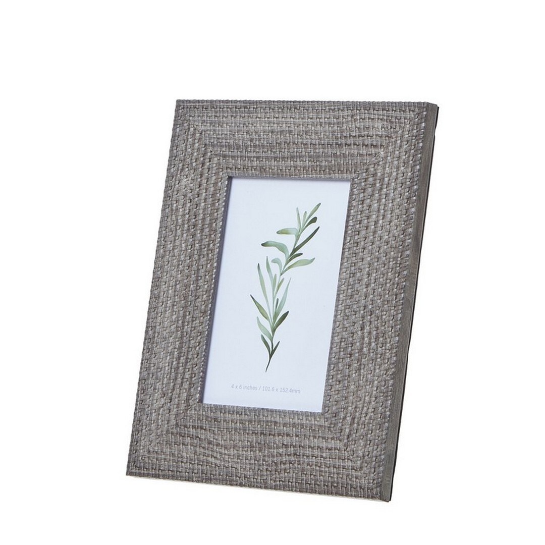 Lemon Pavilion Furniture and Decor Woven Photo Frame 4 x 6 - Wood - L1 x W19 x H24 cm - Grey