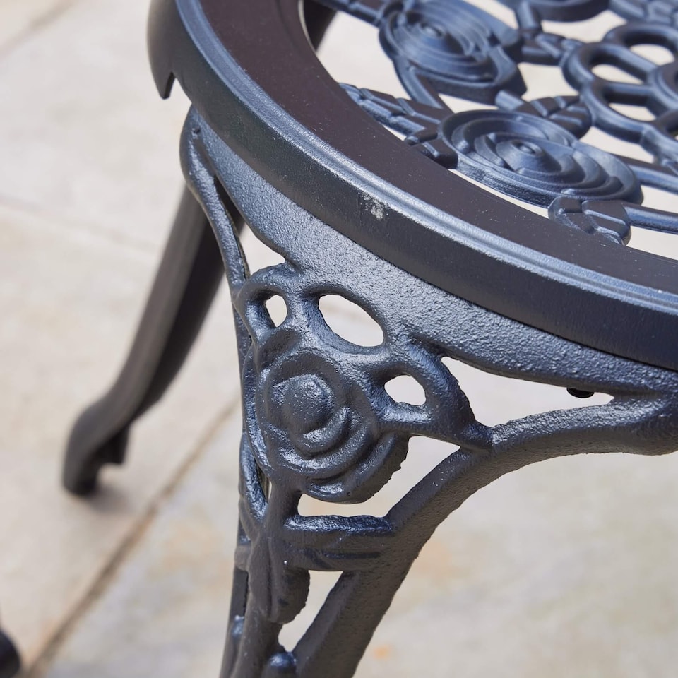 image 1 of Bistro Set Outdoor Patio Garden Furniture Table and 2 Chairs Metal