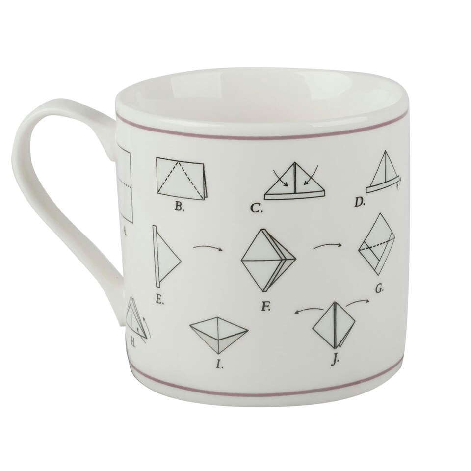 image 1 of Creative Tops ‘Origami Boat’ DIY Boat-Themed Fine China Mug, 450 ml (16 fl oz) – Gift boxed | Multi