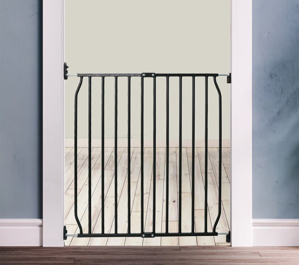 image 1 of Safetots Extra Tall Eco Screw Fit Baby Gate, Black, 70cm - 80cm, Extra Tall Gate 100cm in Height, Stair Gate for Baby