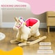 image 3 of AIYAPLAY Rocking Horse, Unicorn Rocking Horse with Realistic Sounds, Safety Belt, Wooden Base, Plush Ride on Unicorn, for Ages 18-36 Months, Cream White