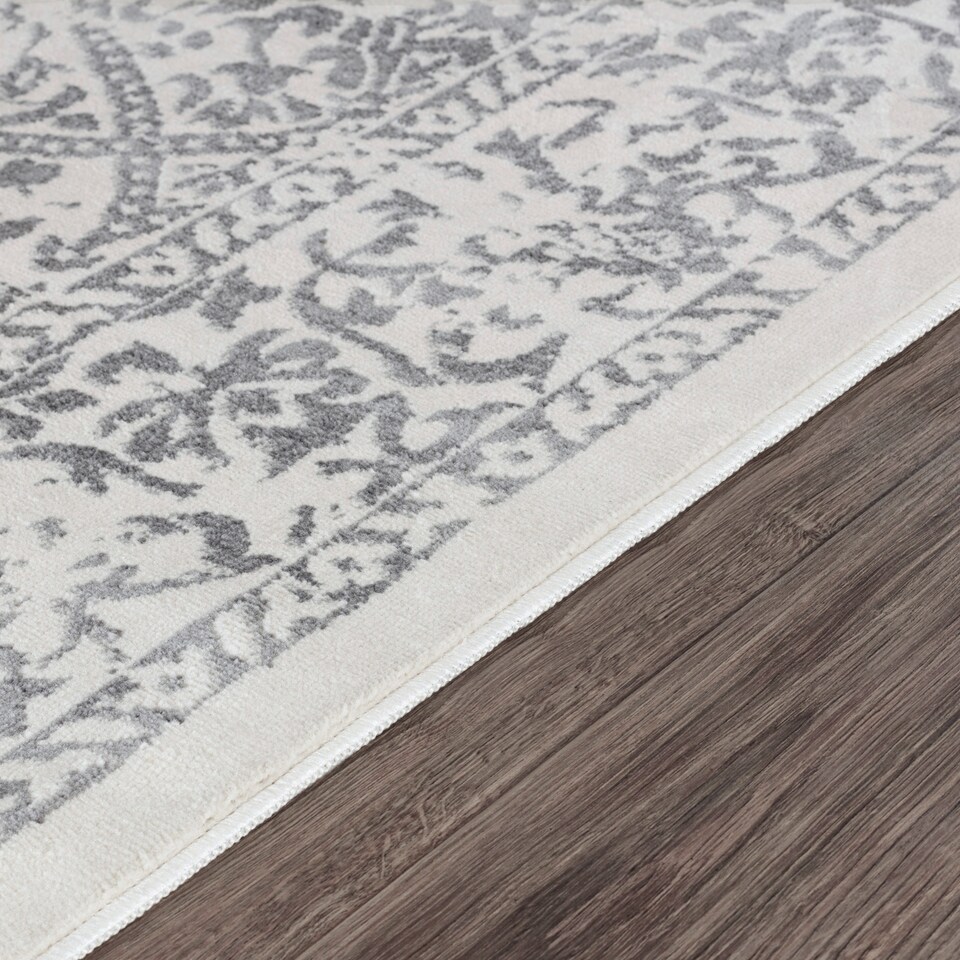 image 1 of LIVABLISS Roma-Vintage Traditional Boho Rug 80 x 220 cm | Off-White Grey Charcoal