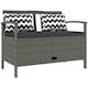 image 1 of Outsunny 160L Rattan Garden Storage Bench, Cushioned Outdoor Bench, Grey Grey
