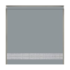 240cm Light Grey Straight Diamante Edge Border Roller Blind | Grey | Grey