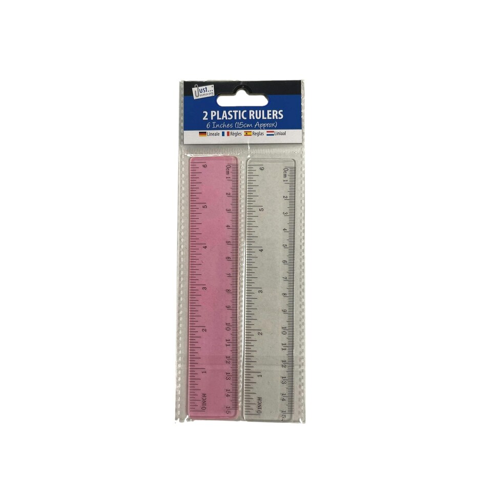 image 1 of Just stationery 6 inch/15cm Plastic Ruler Set of 2