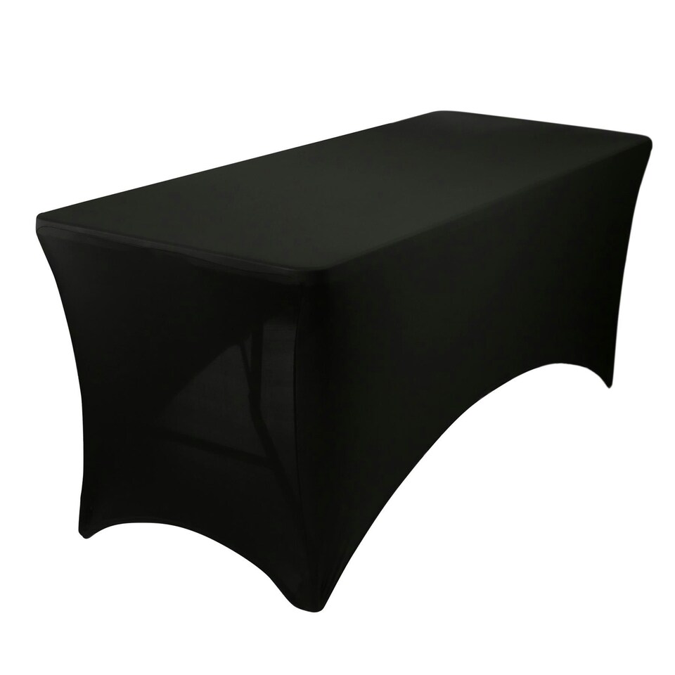 image 1 of Harbour Housewares Rectangular Spandex Fitted Tablecloth - 6ft (180cm) - Black Black