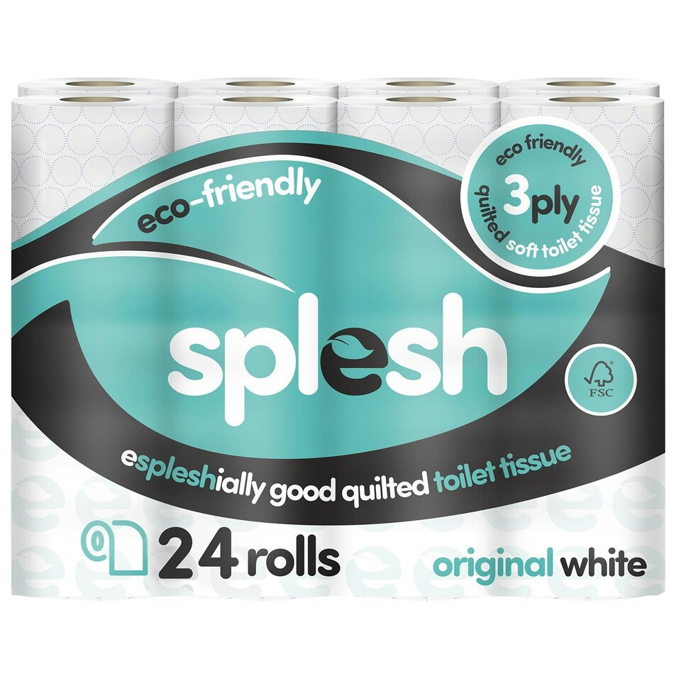 image 1 of Splesh by Cusheen Quilted Luxury White 3 Ply Soft Toilet Tissue Paper 24 Rolls
