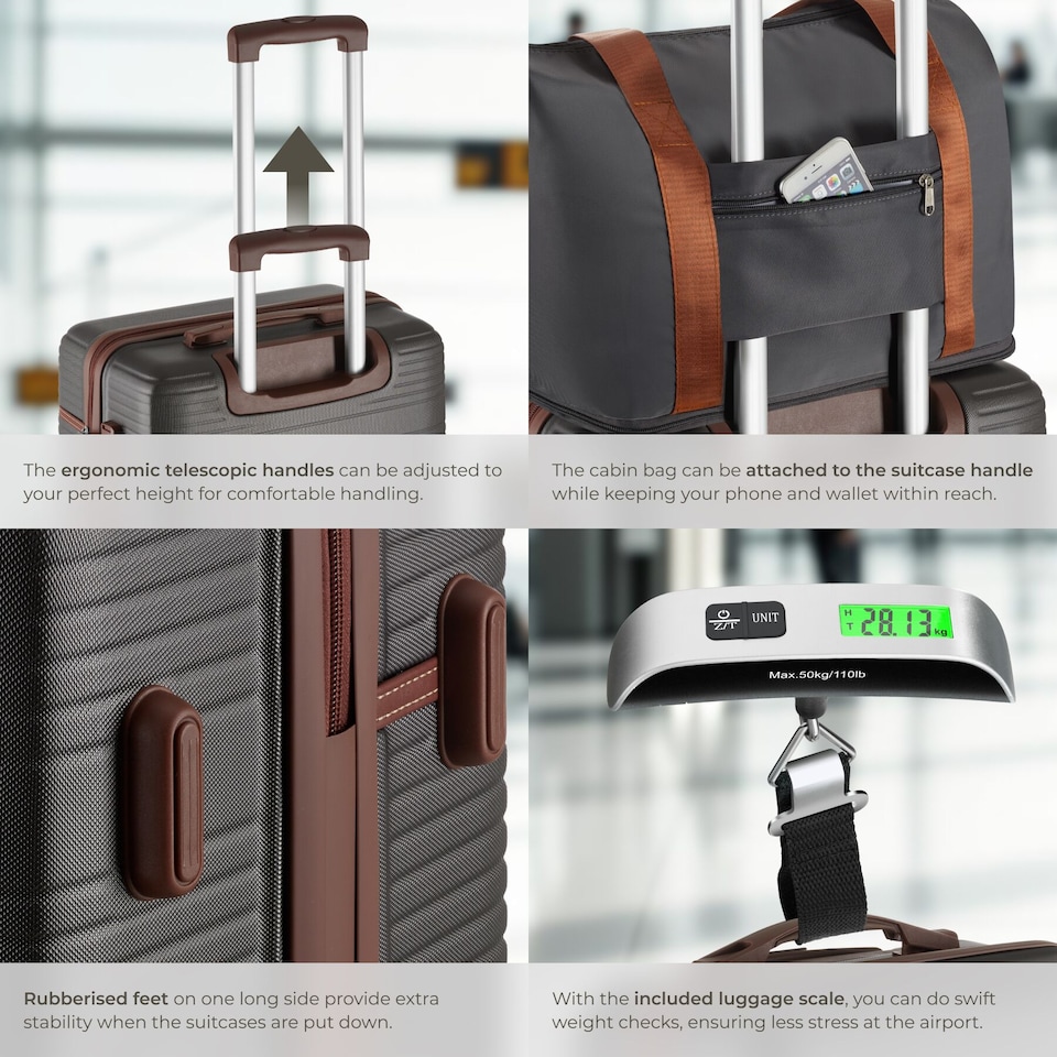 image 1 of Suitcase Set Madison - 13-piece, 3 suitcases, packing cubes, TSA lock | Grey | anthracite | 1