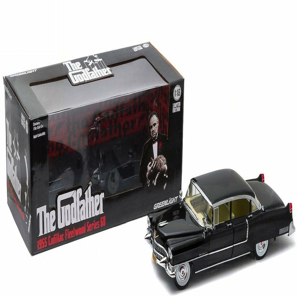 image 1 of The Godfather 1955 Cadillac Fleetwood Series 55 1:18 Greenlight 12949