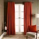 image 1 of OHS Woven Textured Panel Pair Blackout Eyelet Curtains, 66x72" Orange | Rust