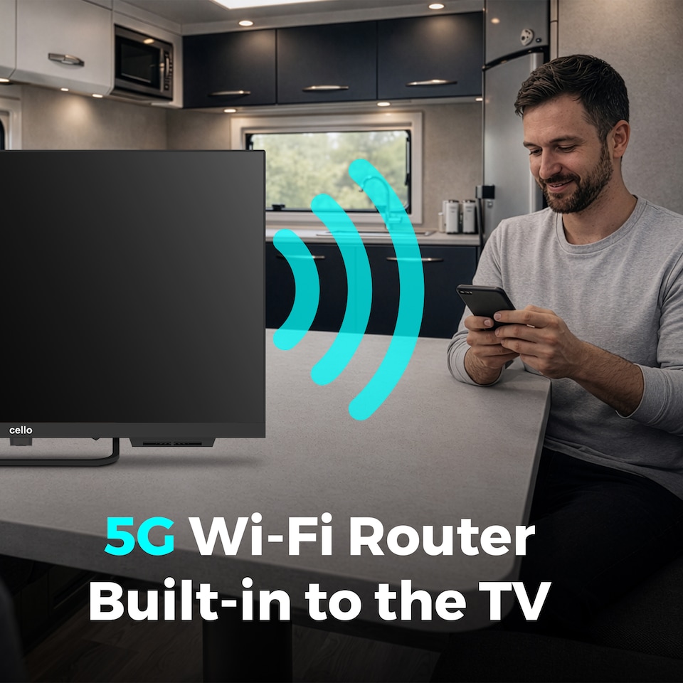 image 1 of 24 inch VOYAGER Smart Samsung Plus TV with built-in 5G Wi-Fi ROUTER