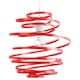 image 3 of Contemporary Red Gloss Metal Double Ribbon Spiral Swirl Ceiling Light Pendant | Red