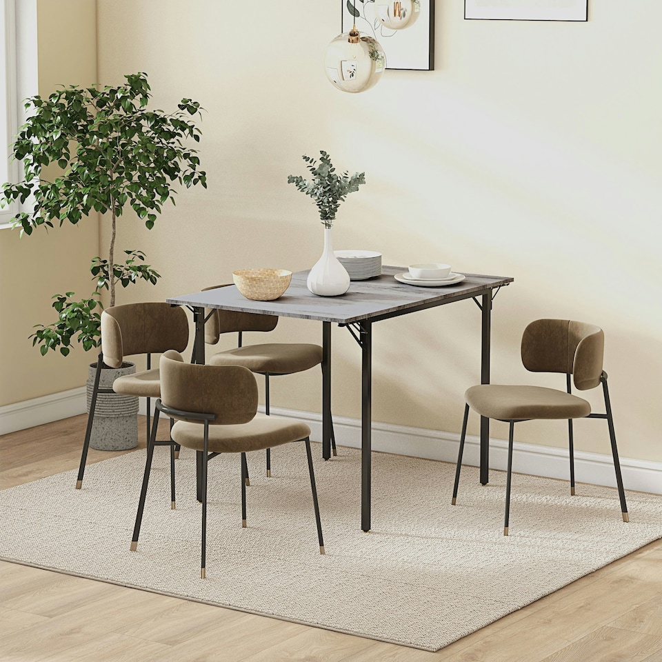 image 1 of HOMCOM Folding Dining Table, Drop Leaf Table for 2-4 People, Grey
