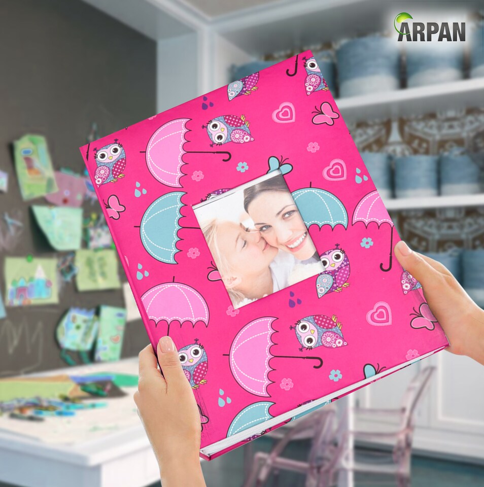 image 1 of ARPAN Fashion Design Photo Album – Holds 200 Photos 5"x7" (13x18cm) with Front Window Cover – Slip In Memo Album for Family, Wedding & Travel Photos