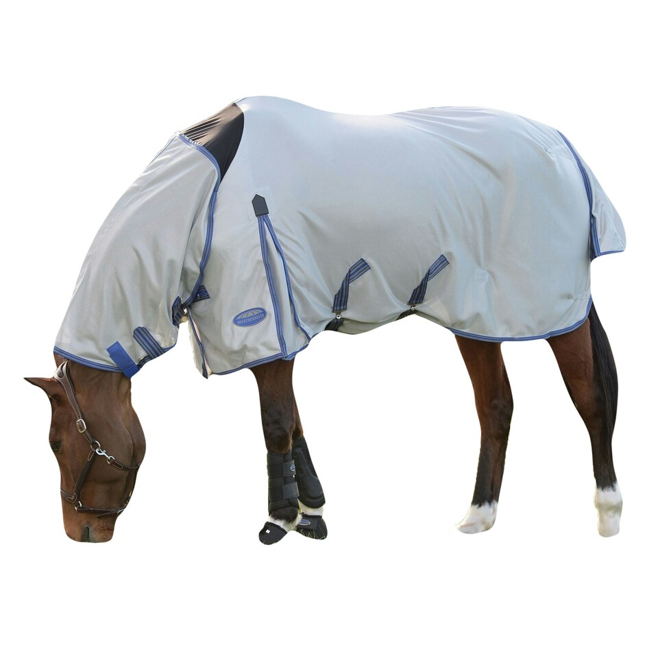 image 1 of Weatherbeeta Comfitec Airflow II Detachable Neck Horse Turnout Rug - Grey/Blue - 5´