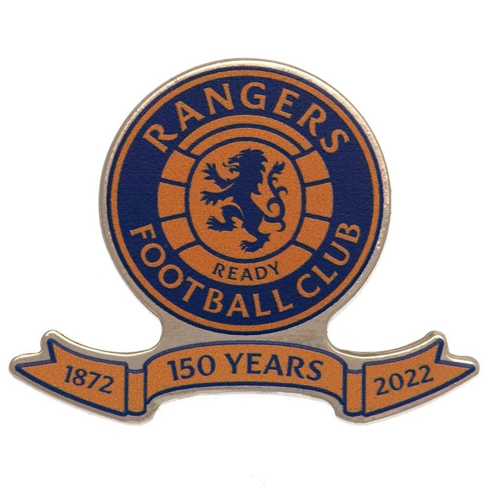 Rangers FC 150 Years Crest Badge - Blue/Yellow - One Size Multi