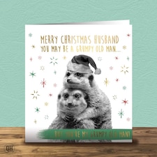 My Grumpy Old Man - Foiled Christmas Card For Husband