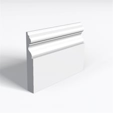 Pack of 10 (Total 10 Units) - Moisture Resistant MDF Primed Royal A Skirting Board & Rebate - 25mm (T) x 94mm (H) x 3050mm (L)
