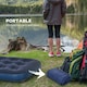 image 6 of Outsunny Single Air Mattress, Portable Air Bed with Flocked Surface, Blue 