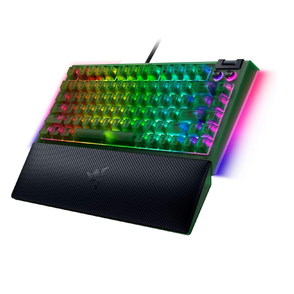 image 1 of BlackWidow V4 75% Phantom Green Editon - Hot-swappable Mechanical Gaming Keyboard (Orange Tactile Switches, media roller with 2 dedicated media buttons) US Layout | Phantom Green