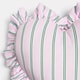 image 5 of OHS Heart Shaped Frill Scatter Cushion Throw Pillow | Multi | Pink/Green