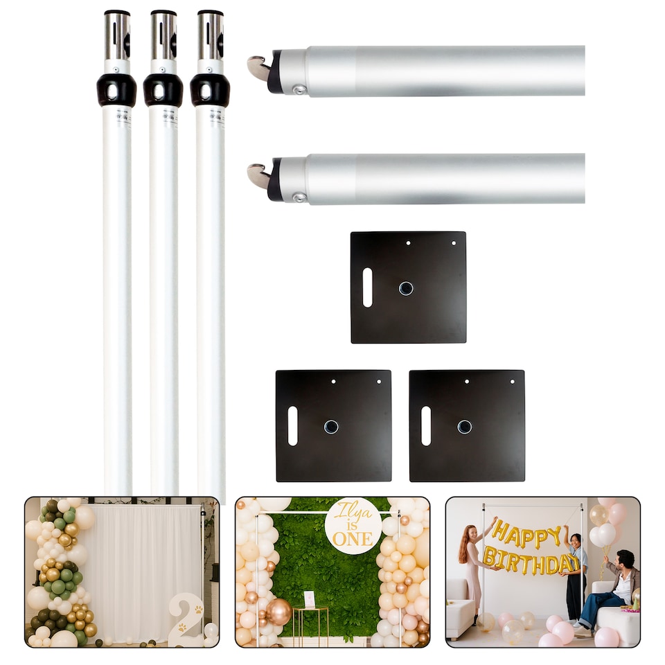 image 1 of Portable Pipe & Drape Frame, Backdrop Stand Set for Weddings - 3m x 6m