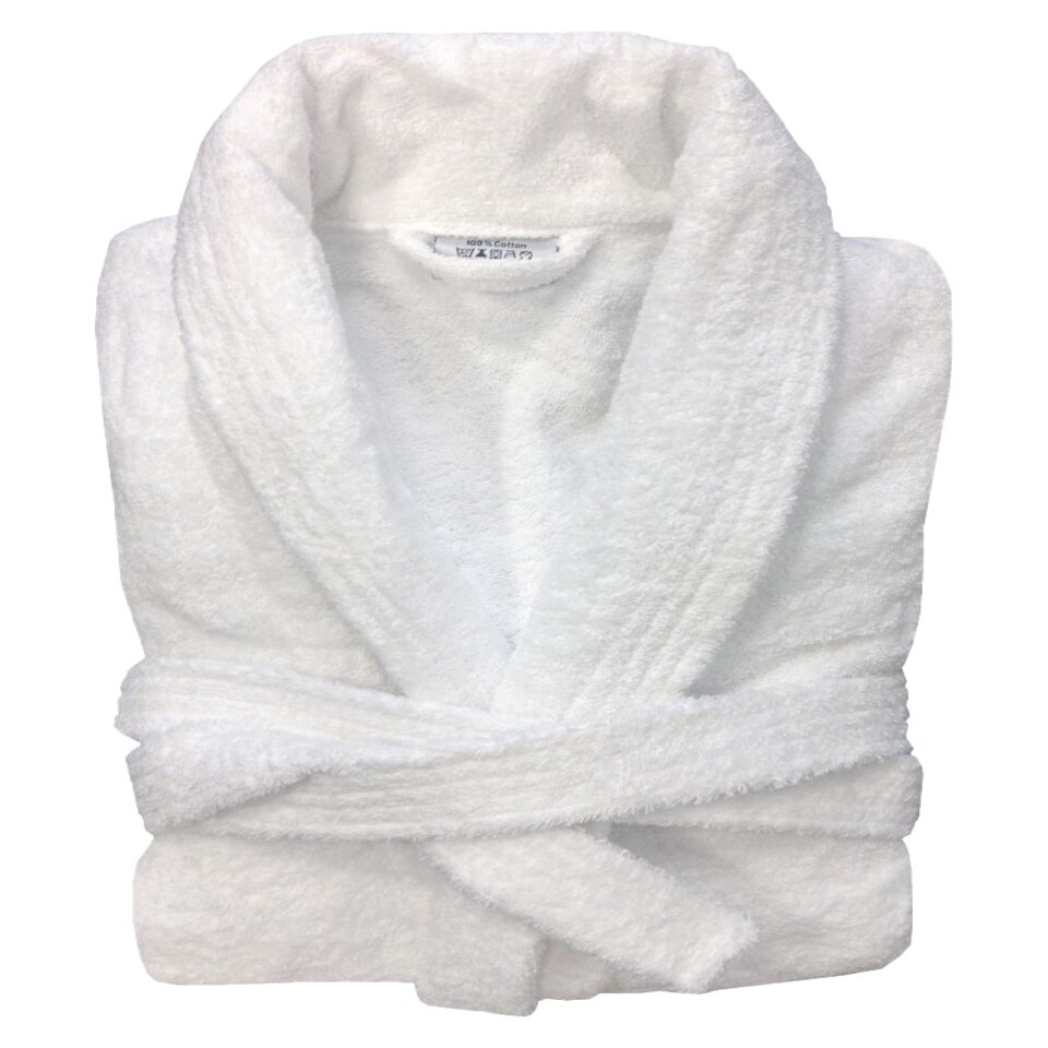 image 1 of Terry Shawl Collar Bathrobe White | One size