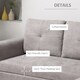 image 6 of HOMCOM 3 Seater Sofa Bed, L Shaped Pull Out Sofa Bed with Storage, Convertible Click Clack Settee Sectional Sleeper Futon for Living Room, Office, Grey