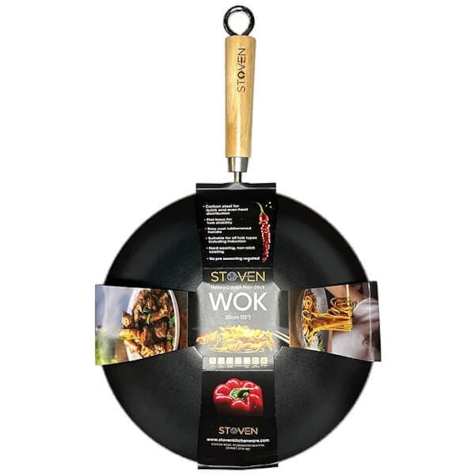 image 1 of Stoven 34cm Heavy Gauge Non-Stick Wok