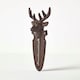image 1 of Homescapes Brown Wall Mounted Cast Iron Stag Garden Thermometer