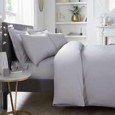 Serene Plain Dyed Fitted Bed Sheet Silver