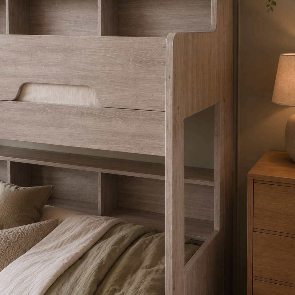 image 1 of Orion Triple Sleeper Bunk Bed - Grey Oak Effect, Single/Small Double