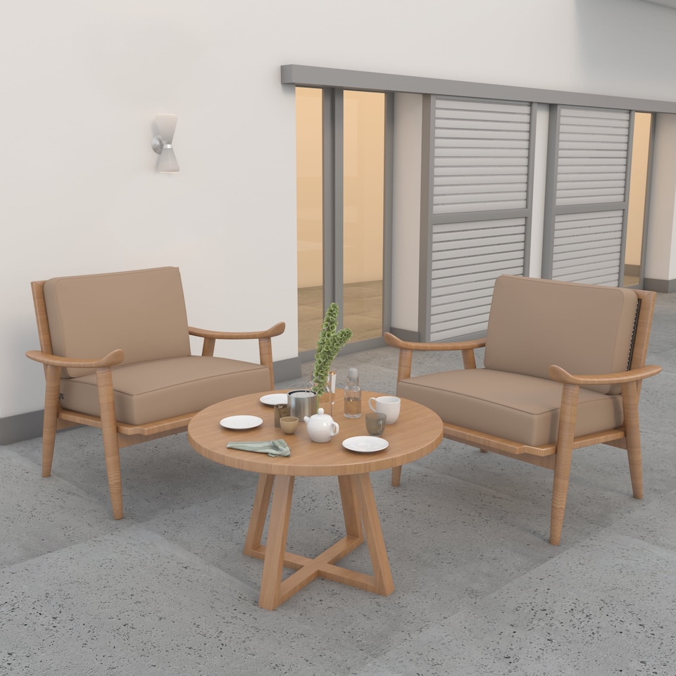 image 1 of Covers&All Outdoor Seat / Back Cushion with Highly Durable Cover Rite Fabric, 25½ in L x 25 in W x 5 in Thick, Beige